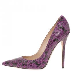 مملوكة مسبقًا Jimmy Choo Purple Python Abel Pointed Pumps Size 39.5