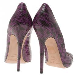 مملوكة مسبقًا Jimmy Choo Purple Python Abel Pointed Pumps Size 39.5