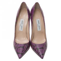 مملوكة مسبقًا Jimmy Choo Purple Python Abel Pointed Pumps Size 39.5