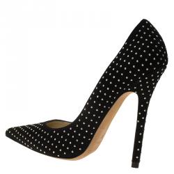Pre Owned Jimmy Choo Black Studded Suede Anouk Pumps Size 36
