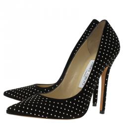 Pre Owned Jimmy Choo Black Studded Suede Anouk Pumps Size 36