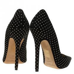 Pre Owned Jimmy Choo Black Studded Suede Anouk Pumps Size 36