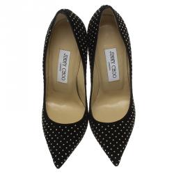 Pre Owned Jimmy Choo Black Studded Suede Anouk Pumps Size 36