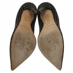 Pre Owned Jimmy Choo Black Studded Suede Anouk Pumps Size 36