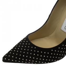 Pre Owned Jimmy Choo Black Studded Suede Anouk Pumps Size 36