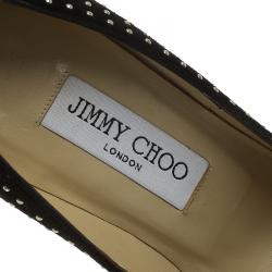 Pre Owned Jimmy Choo Black Studded Suede Anouk Pumps Size 36