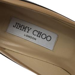 Pre Owned Jimmy Choo Two Tone Leather Sepia Platform Pumps Size 36