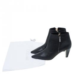 مملوكة مسبقًا Jimmy Choo Black Python Embossed Leather Lowry Ankle Boots Size 38