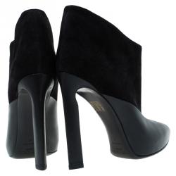 Pre Owned Jimmy Choo Black Leather and Suede Diad Ankle Boots Size 40