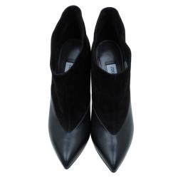 Pre Owned Jimmy Choo Black Leather and Suede Diad Ankle Boots Size 40