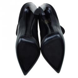 Pre Owned Jimmy Choo Black Leather and Suede Diad Ankle Boots Size 40
