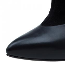 Pre Owned Jimmy Choo Black Leather and Suede Diad Ankle Boots Size 40