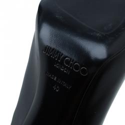 Pre Owned Jimmy Choo Black Leather and Suede Diad Ankle Boots Size 40