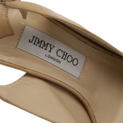 Pre Owned Jimmy Choo Beige Leather Nova Slingback Sandals Size 38