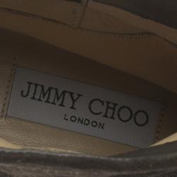 Pre Owned Jimmy Choo Grey Suede Youth Biker Boots Size 36.5