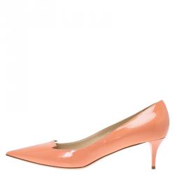 مملوكة مسبقًا Jimmy Choo Peach Patent Allure Pumps Size 39