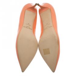 مملوكة مسبقًا Jimmy Choo Peach Patent Allure Pumps Size 39