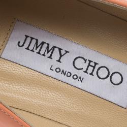 مملوكة مسبقًا Jimmy Choo Peach Patent Allure Pumps Size 39