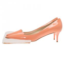 مملوكة مسبقًا Jimmy Choo Peach Patent Allure Pumps Size 39