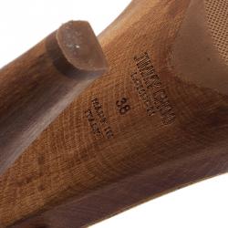 Pre Owned Jimmy Choo Purple Suede Wrap Around Wedge Sandals Size 38