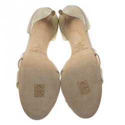 Pre Owned Jimmy Choo Gold Leather Tocsin D'orsay Pumps Size 41