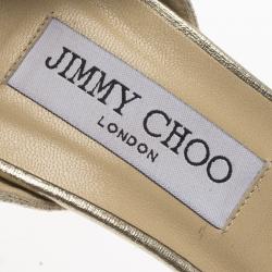 Pre Owned Jimmy Choo Gold Leather Tocsin D'orsay Pumps Size 41