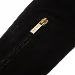 Pre Owned بوت فوق الركبة جيمي تشو توني سويدي أسود مقاس 35.5