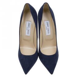 Pre Owned Jimmy Choo Navy Suede Anouk Pumps Size 40