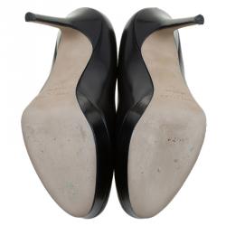 Pre Owned Jimmy Choo Black Leather Eros Platform Pumps Size 39