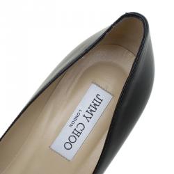 Pre Owned Jimmy Choo Black Leather Eros Platform Pumps Size 39