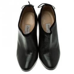 Pre Owned بوت للكاحل جيمي تشو روغ 110 جلد أسود مقاس 35.5