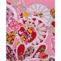 John Galliano Pink Floral Print Peplum Hem Skirt M