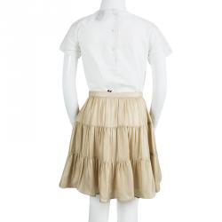 Joseph Gold Silk Tiered Petra Skirt S