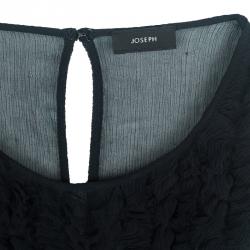 Joseph Black Angel Crinkled Georgette Sleeveless Top L
