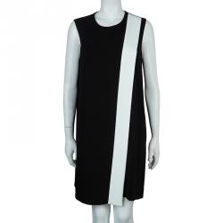 Pre Owned Joseph Monochrome Colorblock Sleeveless Dress L