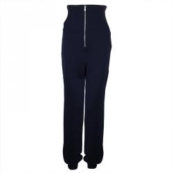Pre Owned Joseph Navy Blue High Waist Wool Jogger Pants L