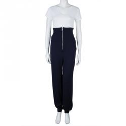 Pre Owned Joseph Navy Blue High Waist Wool Jogger Pants L