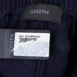 Pre Owned Joseph Navy Blue High Waist Wool Jogger Pants L