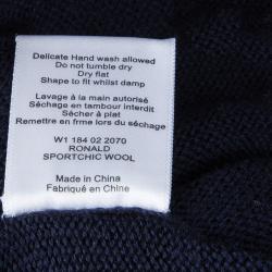 Pre Owned Joseph Navy Blue High Waist Wool Jogger Pants L