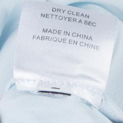 Joseph Powder Blue Mandarin Collar Long Sleeve Silk Blouse M