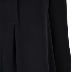 مملوكة مسبقًا Joseph Black Matte Silk Sheer Sleeve Tunic Dress S