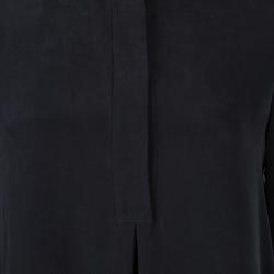 مملوكة مسبقًا Joseph Black Matte Silk Sheer Sleeve Tunic Dress S