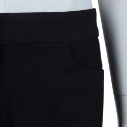 Pre Owned بنطلون جوزيف قطن أسود بشرائط ساتان جانبية M