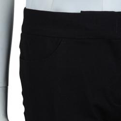 Pre Owned بنطلون جوزيف قطن أسود بشرائط ساتان جانبية M