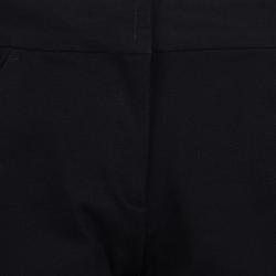 Pre Owned بنطلون جوزيف قطن أسود بشرائط ساتان جانبية M