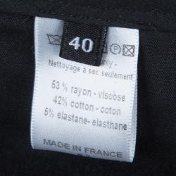 Pre Owned بنطلون جوزيف قطن أسود بشرائط ساتان جانبية M