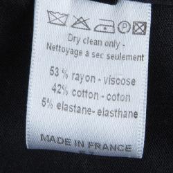 Pre Owned بنطلون جوزيف قطن أسود بشرائط ساتان جانبية M