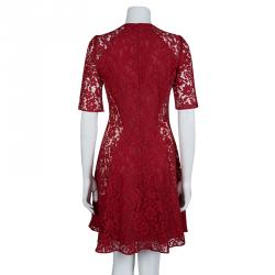 Pre Owned Joseph Red Lace A-Line Dress  S