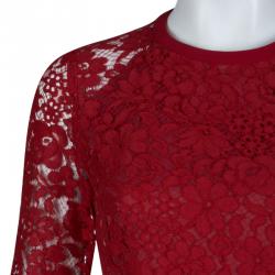 Pre Owned Joseph Red Lace A-Line Dress  S