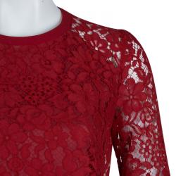 Pre Owned Joseph Red Lace A-Line Dress  S